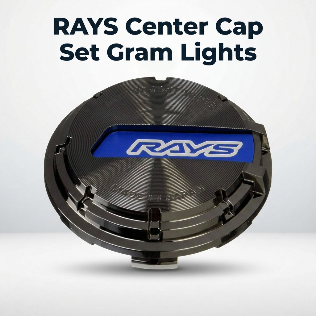 RAYS Center Cap Set Gram Lights Blue/Black Chrome Set of 4 GRCAP-BLCR4