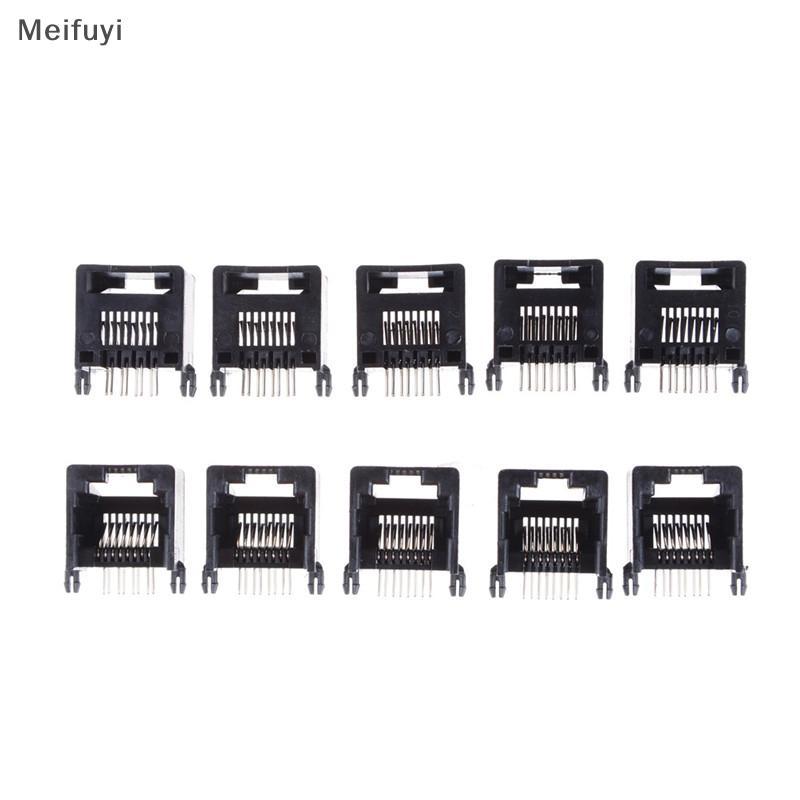 [Meifuyi] 10 ชิ้น Unshielded RJ11 RJ45 8P8C เครือข่าย Modular PCB Connector Jas Connectors