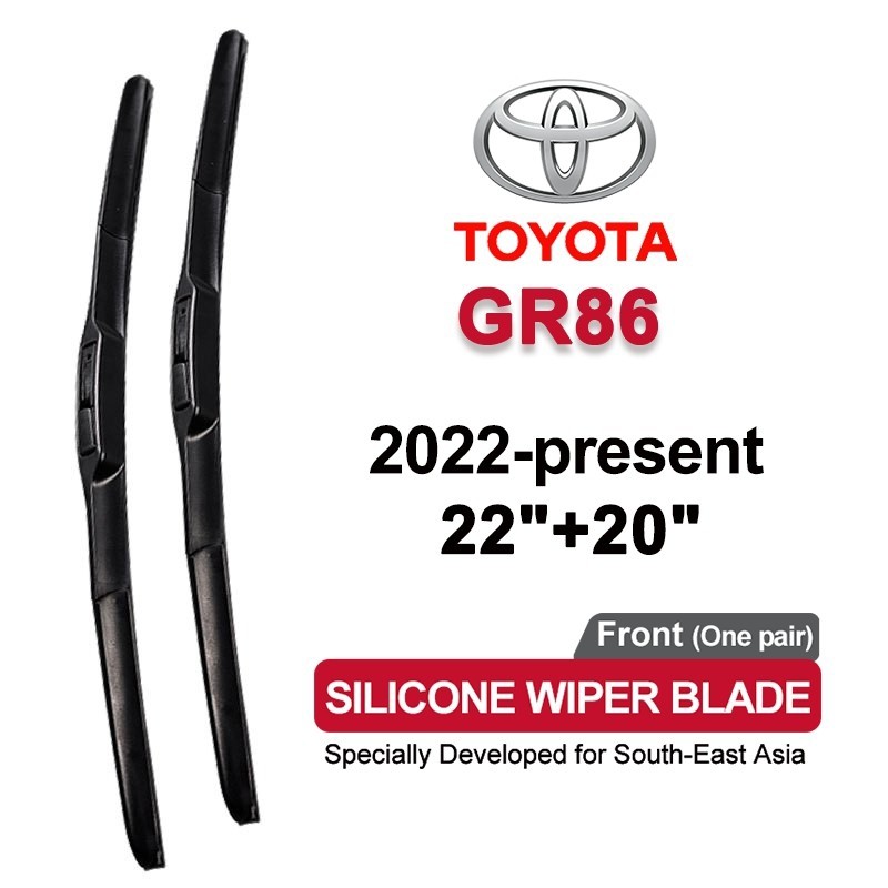 ที่ปัดน้ำฝนรถยนต์ซิลิโคน Toyota GR86 โตโยต้า กรัม86 2022-ปัจจุบัน 2021 2020 2019 2018 ประเภทกล้วย 22/20นิ้ว