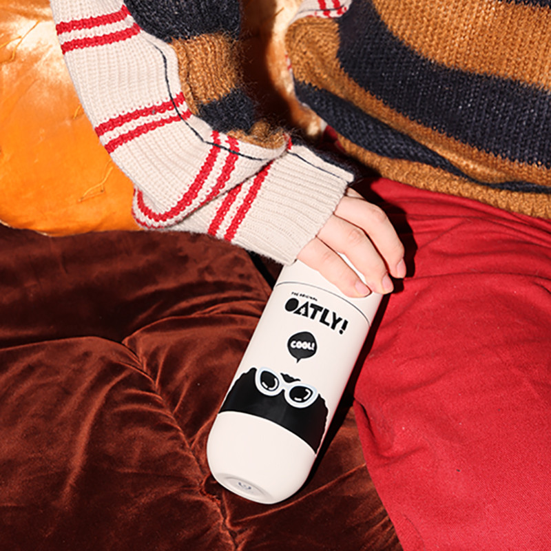 OATLY x Asobu Limited Edition Thermos Cup ถ้วยน้ําสแตนเลสเก็บความเย็นความร้อน High-Appearance White 