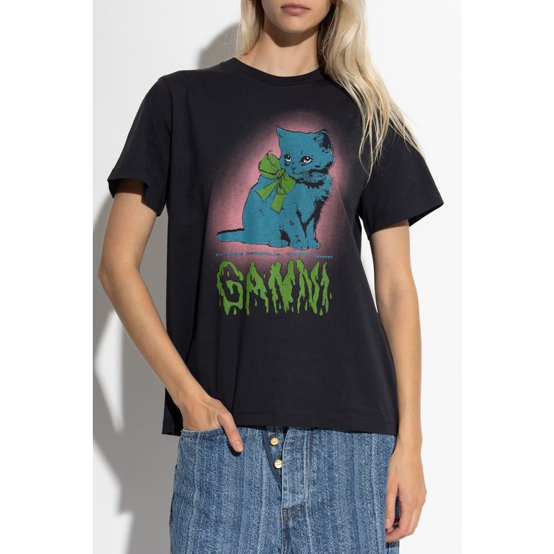 เสื้อยืดสำหรับผู้หญิง.Brand Ganni