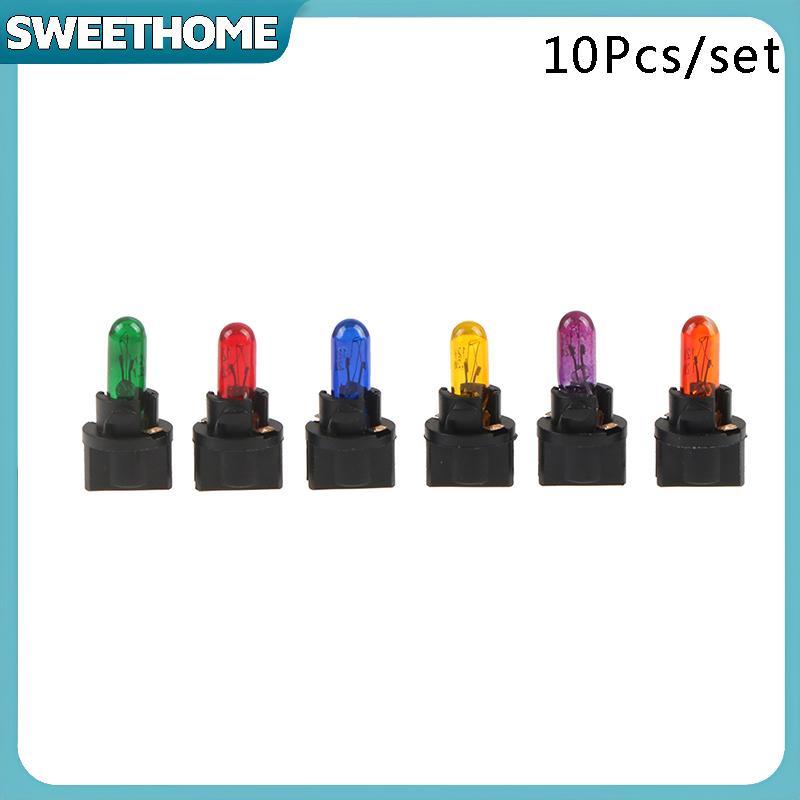 SWEETHOME 10PCS T5.5 หลอดไฟ Led W1.2WCar ไฟภายใน Dashboard ตัวบ่งชี้ความร้อน Wedge Auto เครื่องมือโค