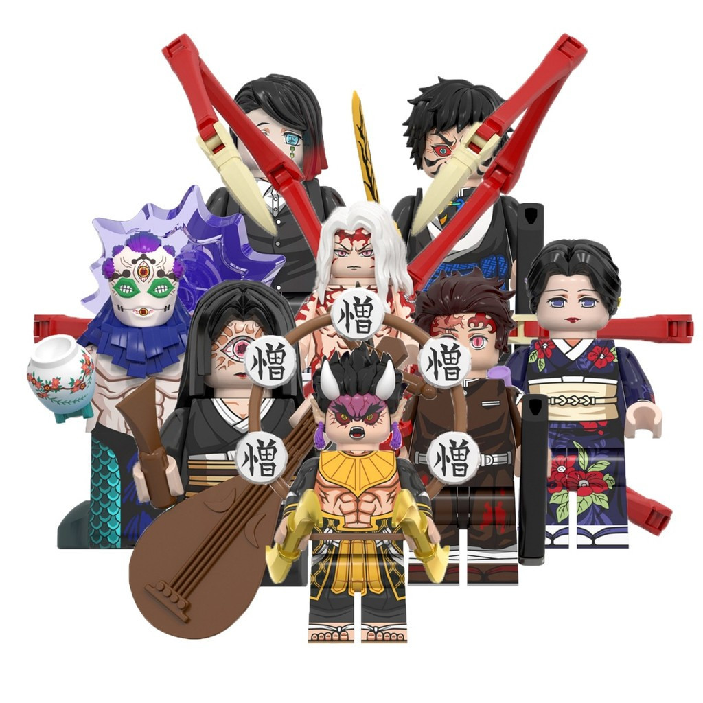 Demon Slayer Action Figure Kibutsuji Muzan Gyokko Nakime Hantengu Enmu Building Block Collection ของ