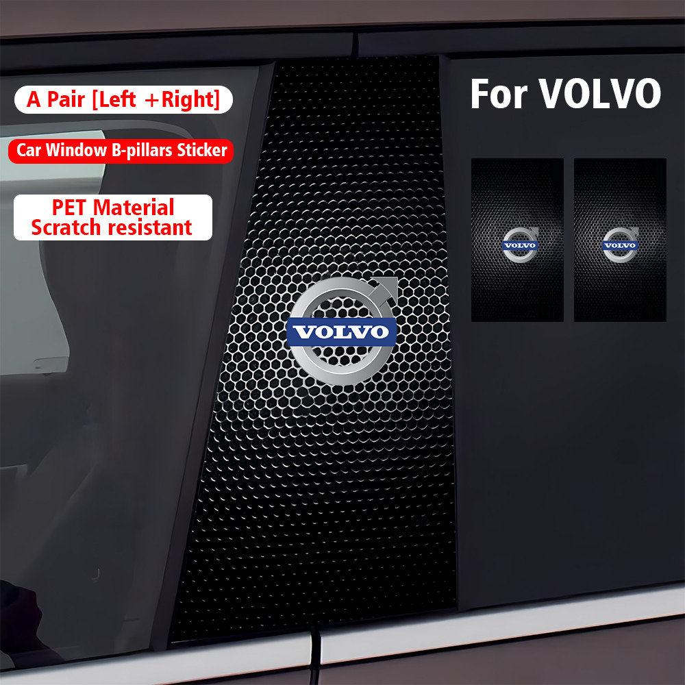 2PCS รถคอลัมน์ศูนย์สติกเกอร์ B คอลัมน์ป้องกันฟิล์มกันน้ําสําหรับ Volvo S60 C40 S80 S90 V40 V60 V90 X
