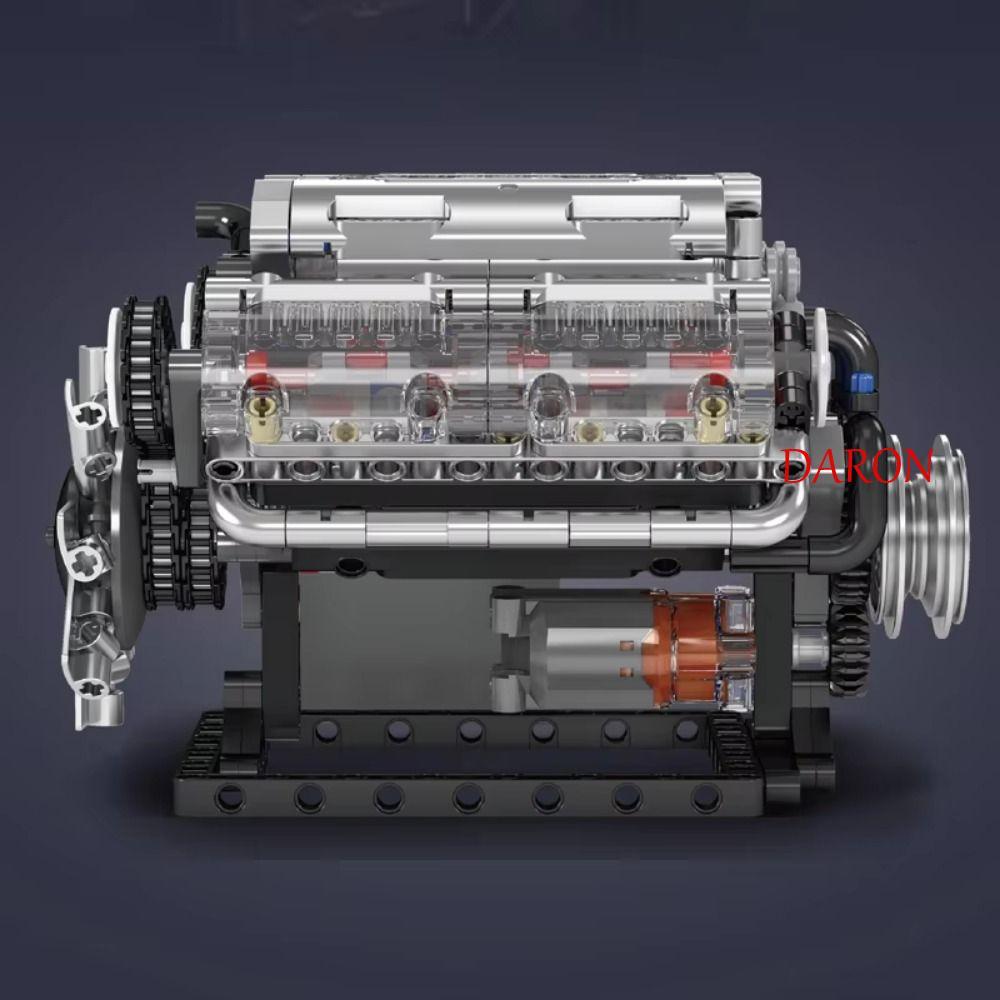 DARON V8 Engine Building Block, ไดรฟ์ไฟฟ้ามอเตอร์จําลองการวิเคราะห์ชุดอิฐ,ชุดโมเดลขนาด V8 กระบอกแบตเ