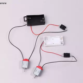 Cod ชุดมอเตอร์130สีขาวพร้อมกล่องเก็บแบตเตอรี่2xAA 16500 rpm, ชุดโมเดลมอเตอร์ไฟฟ้าขนาดเล็ก DIY
