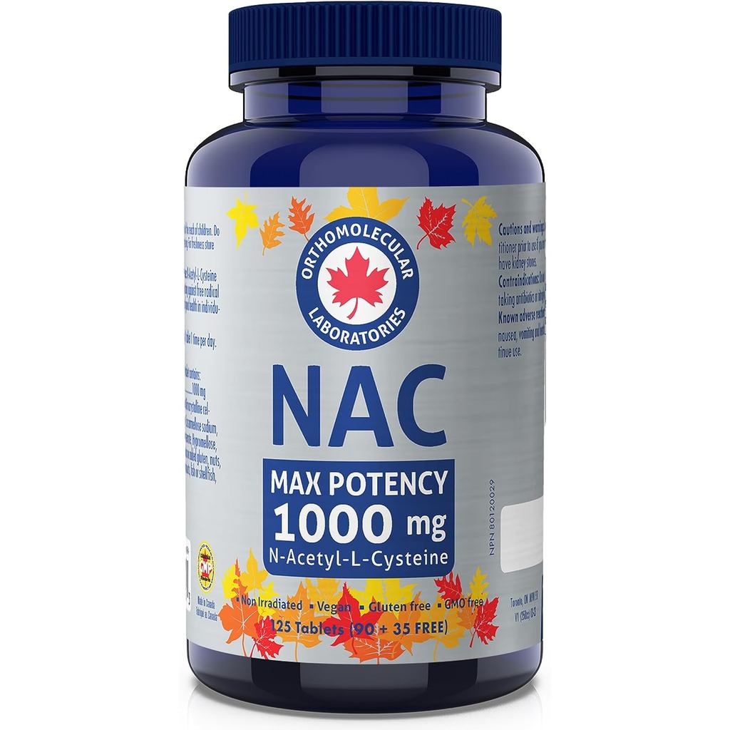 ปอดโมเลกุลแรงงาน - NAC N-Acetyl-L-Cysteine 1000mg, 125 เม็ด Max Potency 125-Day ply - r Health, Glut