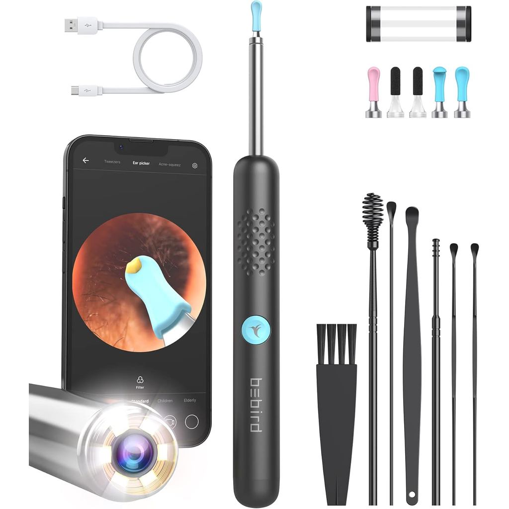 BEBIRD EAR Wax Removal เครื่องมือกล้อง HD - R1 อัพเกรดสมาร์ท Visual Ear Cleaner พร้อม Otoscope, Ear 
