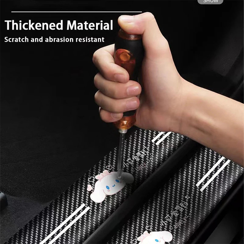 4pcs Car Door Sill Threshold Carbon Fiber Plate Decals Stickers Interior for Ford Focus MK2 MK3 MK4 