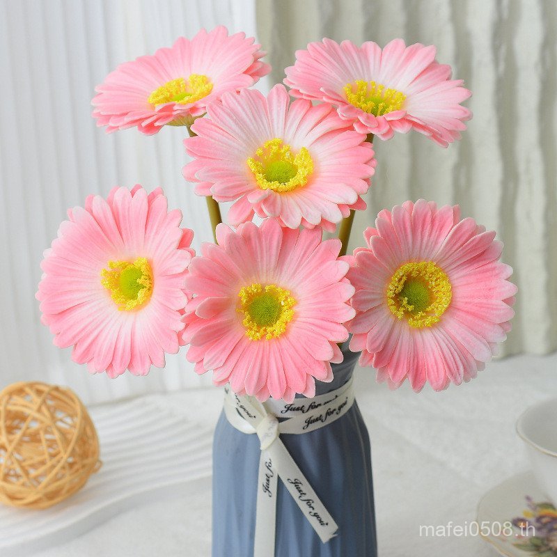 ช่อดอกไม้ปลอม เยอบีร่า ดอกทานตะวัน PU ก้านเดียว ประดิษฐ์ เดสก์ท็อป ตกแต่งบ้าน งานแต่งงาน หน้าแรก - รูปที่ 2