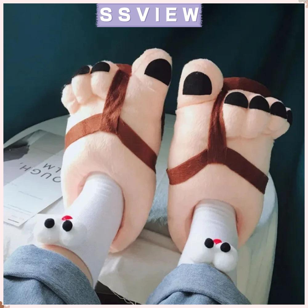 ส่องแสง รองเท้าแตะตลก, เท้าใหญ่ตลกรองเท้าหัวโต, คู่รักผ้าฝ้ายสร้างสรรค์รองเท้านิ้วเท้าการ์ตูนนุ่มบ้าน