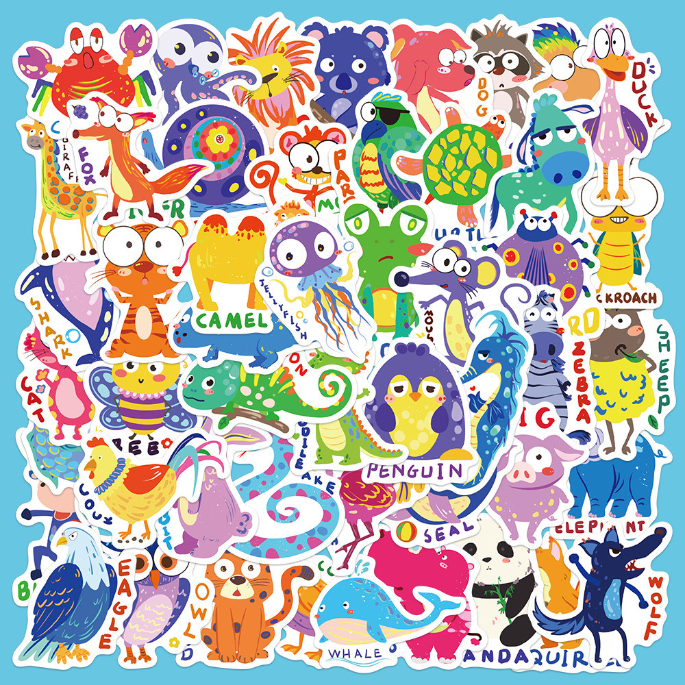 ❉ Q สติกเกอร์สัตว์สีน้ําตลก 01 ❉ 50 ชิ้น/เซ็ต DIY แฟชั่นสติ๊กเกอร์ Doodle กันน้ํา