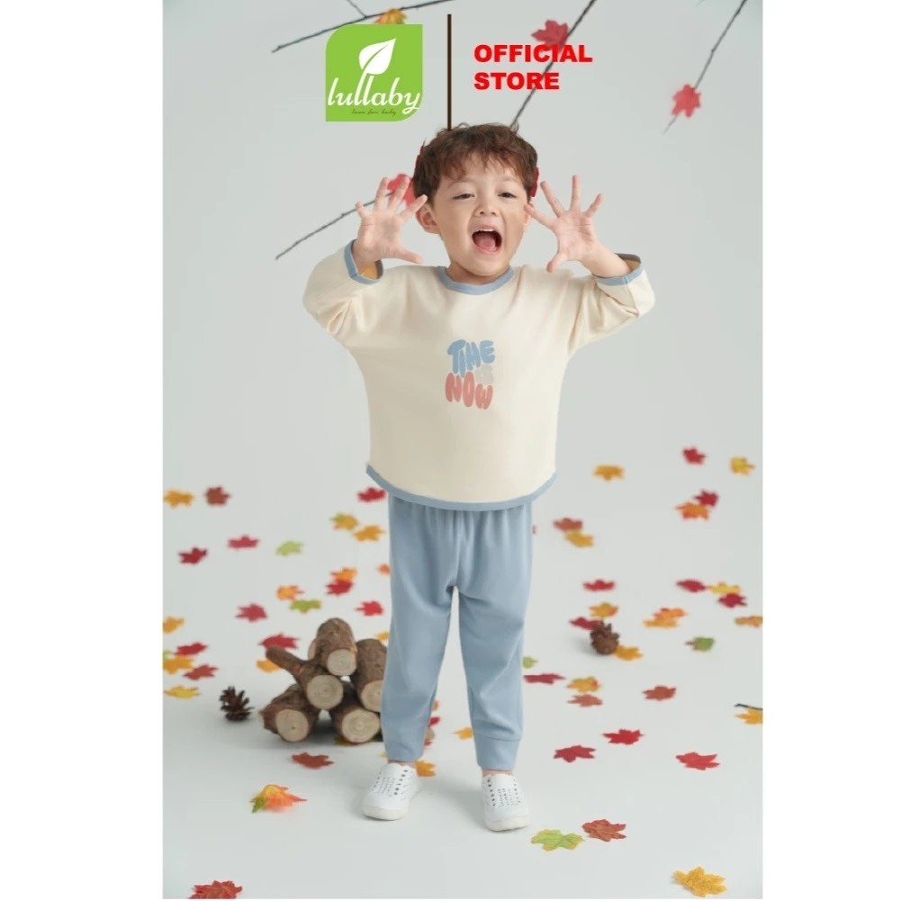 Lullaby - ชุดแขนยาวผ้าสักหลาด Lullaby interlock สําหรับเด็กชายและเด็กหญิง