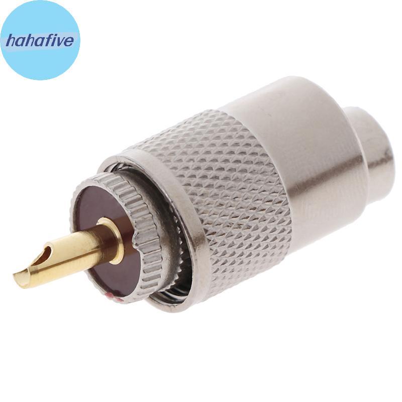 HAHA 1PCS UHF PL259 ปลั๊กชายตรง Solder Connector อะแดปเตอร์สําหรับ RG8U RG58-3 TH