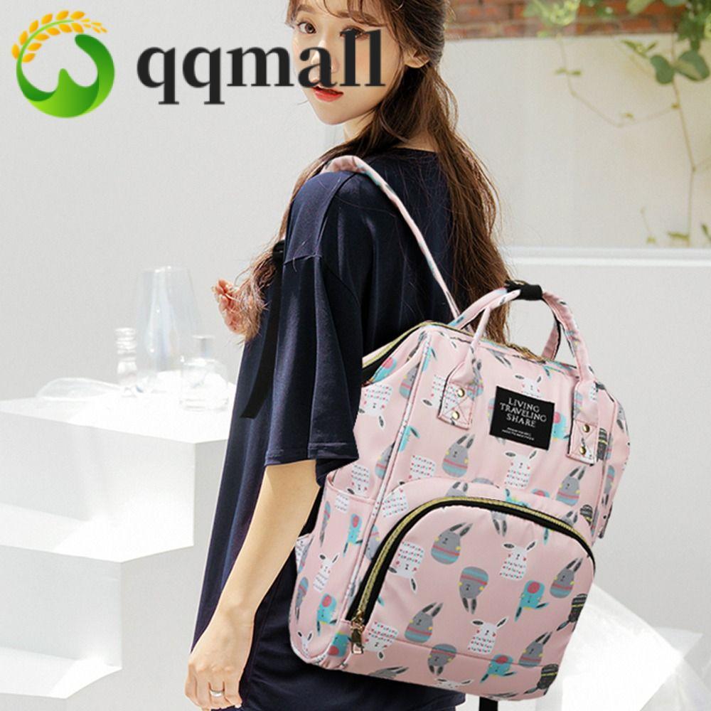 QQMALL กระเป๋าผ้าอ้อม Tote Bag กันน้ํากันน้ํากระเป๋า Mom Multi-Function Nappy Changing Storage Bag M