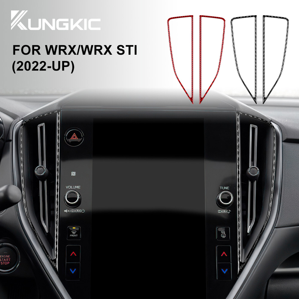 KUNGKIC สําหรับ Subaru WRX STI 2022-2025 Air Vent กรอบทั้งสองด้านของคอนโซลกลางระบบนําทางคาร์บอนไฟเบอ