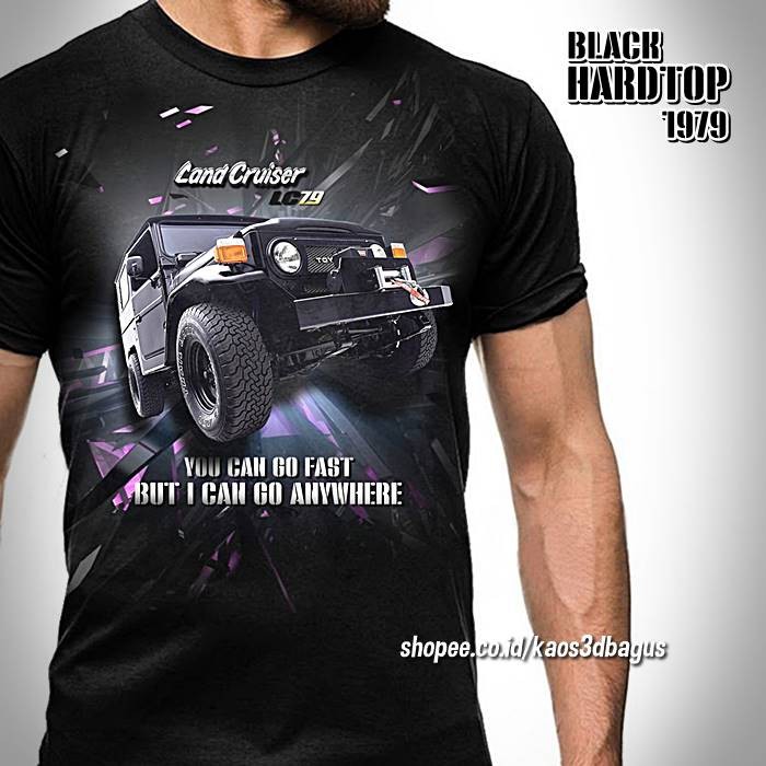 เสื้อยืดลาย Toyota Land Cruiser FJ40 สีดำ เสื้อชุมชน