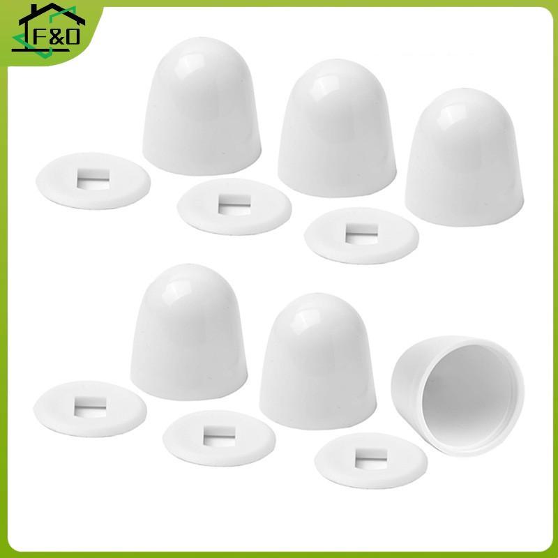 F&O 6 ชิ้นสีขาวห้องน้ํา Bolt Caps สําหรับอุปกรณ์ห้องน้ําห้องน้ําติดตั้งซ่อนห้องน้ําติดตั้งเครื่องหมา