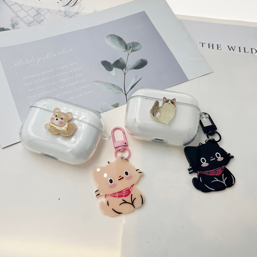 การ์ตูนแมว keychian สําหรับ QCY T13 T13X T13ANC กรณีซิลิโคนหูฟังสําหรับ QCY T13 ANC ฝาครอบ