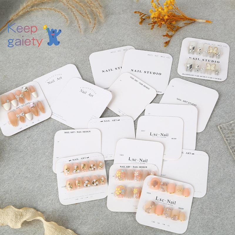 [Keepgaiety-t] 20 ชิ้นเล็บแสดงกระดาษแข็งสไตล์เรียบง่ายเล็บปลอมการ์ดสําหรับกดบนเล็บถ่ายภาพ Props ร้านทําเล็บ [ใหม่] - รูปที่ 4