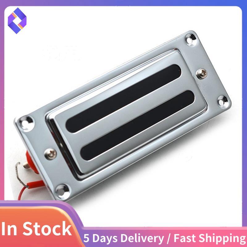 2 สาย 68X29MM มินิกีตาร์ไฟฟ้า Humbucker รถกระบะกรอบโลหะสําหรับ LP กีตาร์ Chrome, คอ