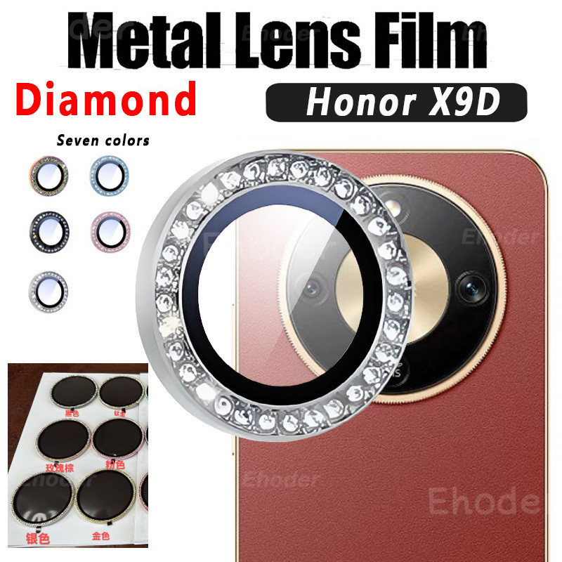 เพชรโลหะกล้องสําหรับ Honor X9D X70 4G 5G 2025 กระจกนิรภัยเลนส์แหวนสําหรับ HonorX9C X9 C HonorX70 Magic8Lite ฝาครอบเลนส์