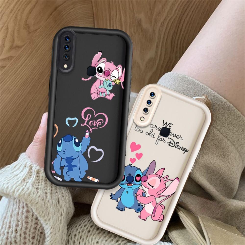 ปลอกคู่โทรศัพท์สําหรับ VIIVO Y17 Y15 Y12 Y12i Y11 2019 น่ารักการ์ตูนซิลิโคน Stitch กันกระแทกกรณี TPU