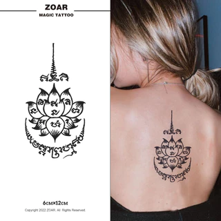 COD🔥 ⚡ส่งจากไทย⚡ แทททูZOAR🚛L01 Magic tattooสติ๊กเกอร์รอยสัก กันน้ำ ยันต์ห้าแถว รอยสัก ลายสัก 15 วัน สีดำ กึ่งถาวร