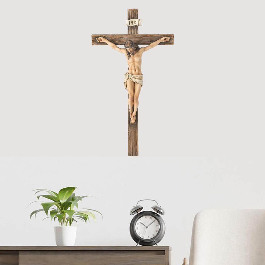 [Whgirld8] Crucifix Wall Cross เครื่องประดับ Wall Art แขวนข้ามสําหรับโฮมออฟฟิศกลางแจ้ง