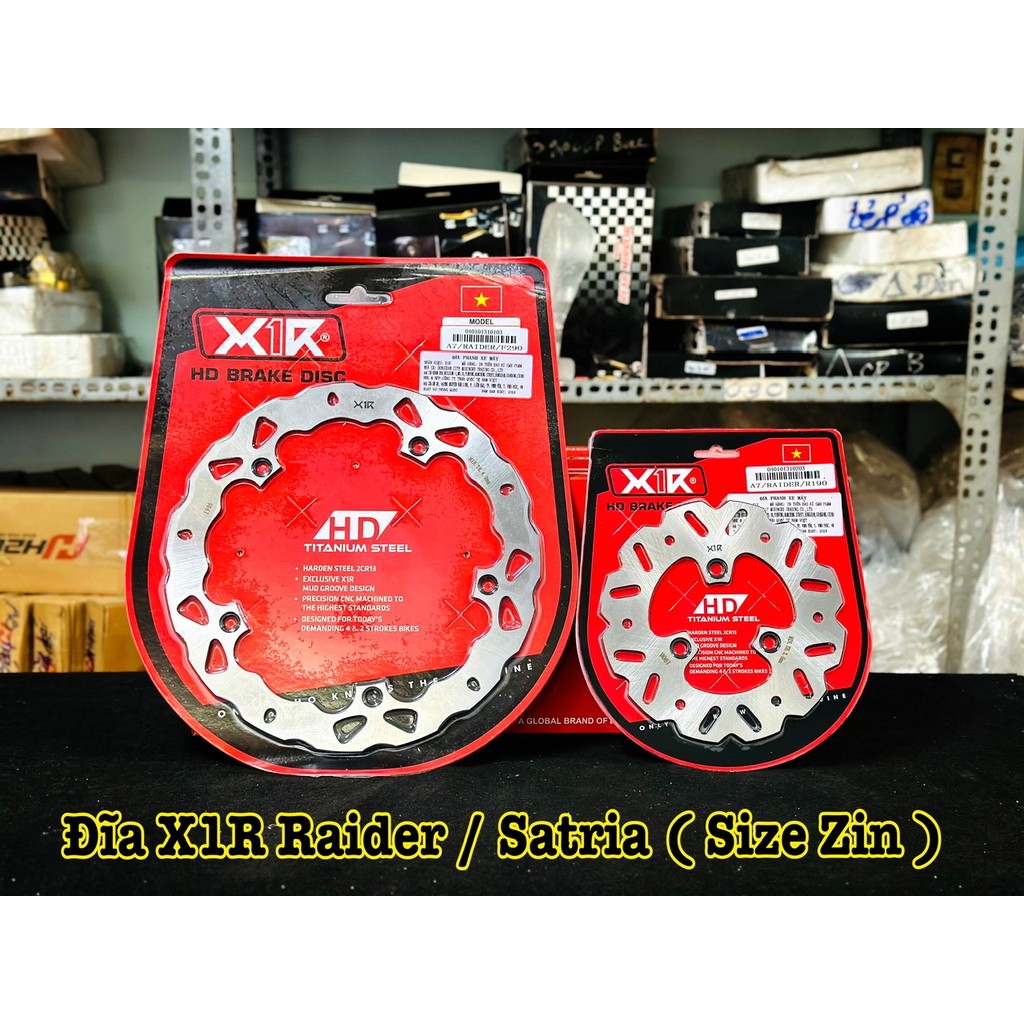 X1R จานเบรคสําหรับ SATRIA Fi / RAIDER (หน้า / หลัง) ติดตั้งแบบสังกะสี ของแท้ X1R ////