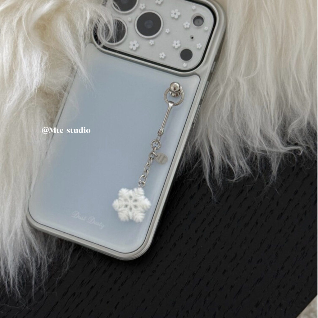 สไตล์เกาหลี ins Simple Milk Blue Snowflake เหมาะสําหรับ 17pro Apple 17ProMax เคสโทรศัพท์ iPhone16/14 สไตล์ใหม่ 15Promax เคสป้องกัน 13 หญิงกรณี 16promax เคสป้องกัน 11/12