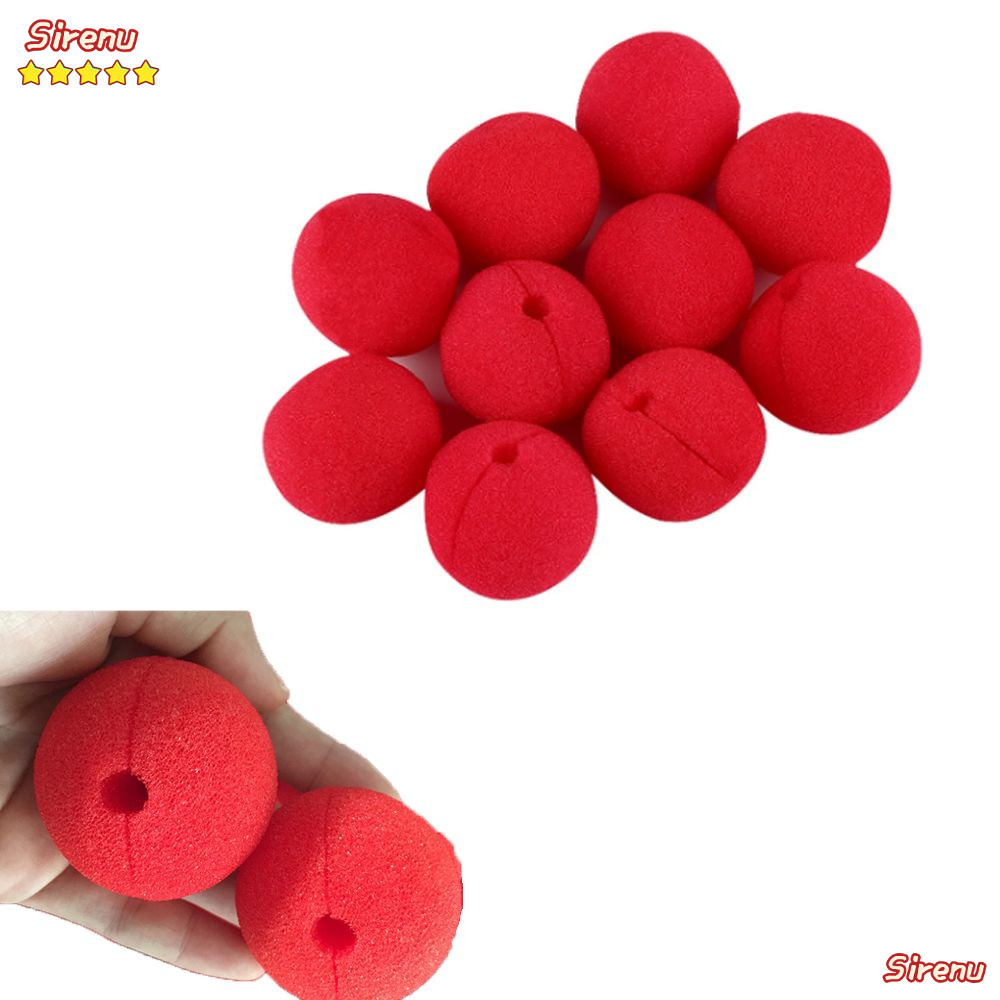 SIRENZV 10 ชิ้น Clown Halloween Foam Make Up Red Ball