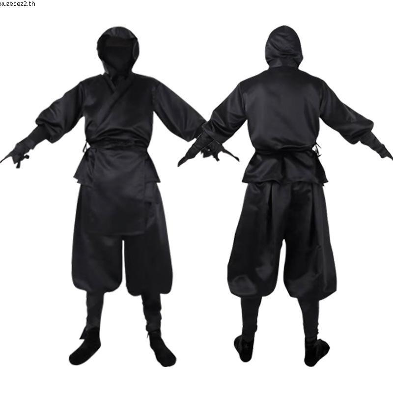 อะนิเมะ Samurai ชุดHALOWEEN สำหรับ男士日本忍者黑色cosplay服Jackie Chan冒险Shadowkan角色扮演服装LDZH