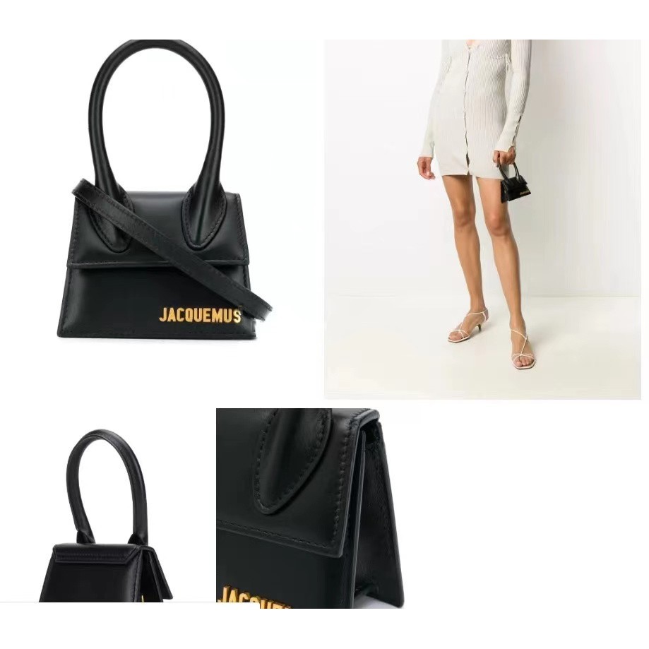 MC3 [ READY STOCK ] jacquemus ผู้หญิงแฟชั่นคุณภาพสูง PU หนังกระเป๋าถือ Tote กระเป๋าสะพายขนาดเล็กยี่ห้อ Designer