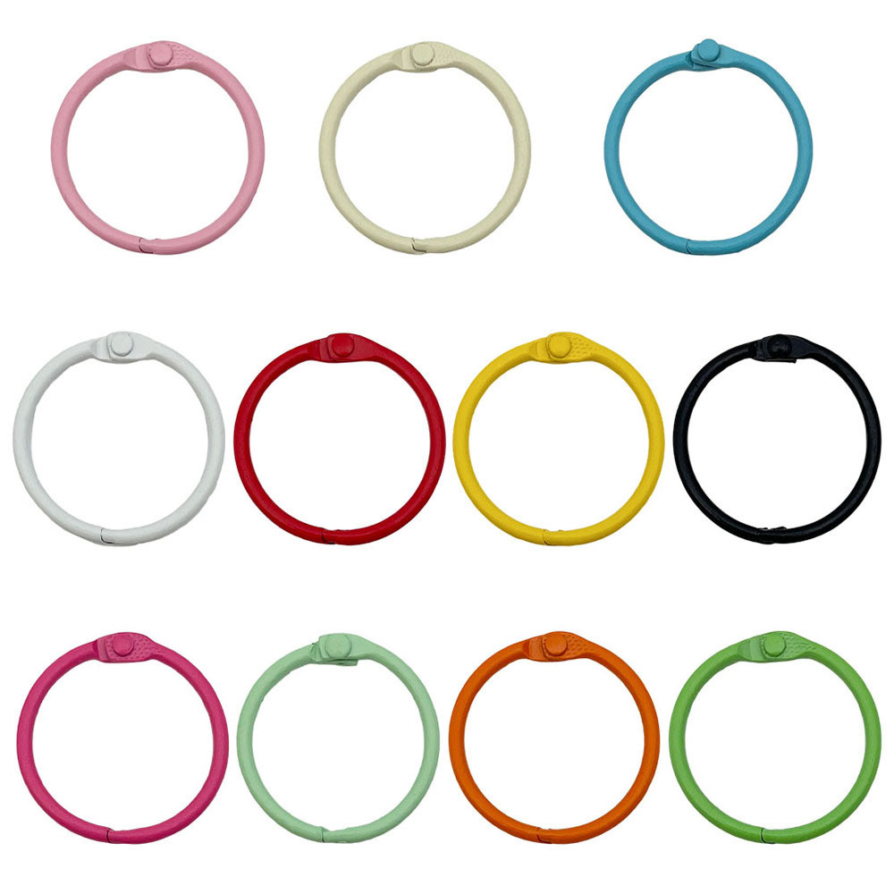แหวนกุญแจ 30 มม. สีสันสดใส, การ์ดทาสี, หนังสือ, อุปกรณ์เสริม ทําเอง, แขวนโลหะ, พวงกุญแจเปิดแบบเคลื่อนย้ายได้