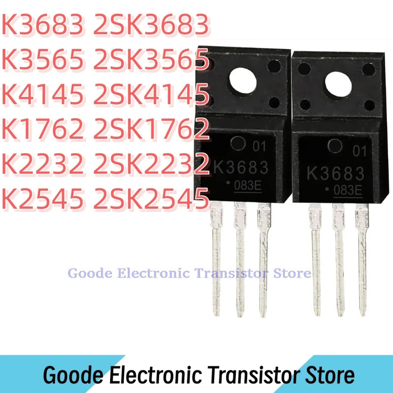 10PCS K3683 2SK3683 K3565 2SK3565 K4145 2SK4145 K1762 2SK1762 K2232 2SK2232 K2545 2SK2545 TO-220F คุ