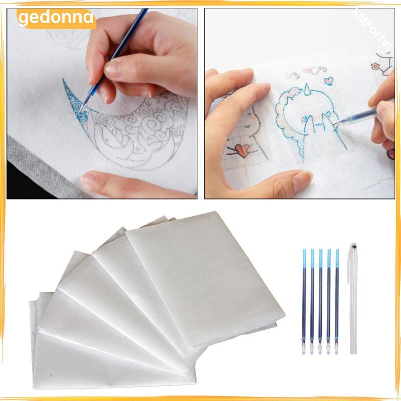 [gedonna] 5xFabric Transfer Paper ที่ละลายน้ําได้เย็บปักถักร้อย Stabilizer Topping พร้อมปากกา ราคา ถูกที่สุด ดีลบีเคเค แกลเลอรีภาพที่ 3