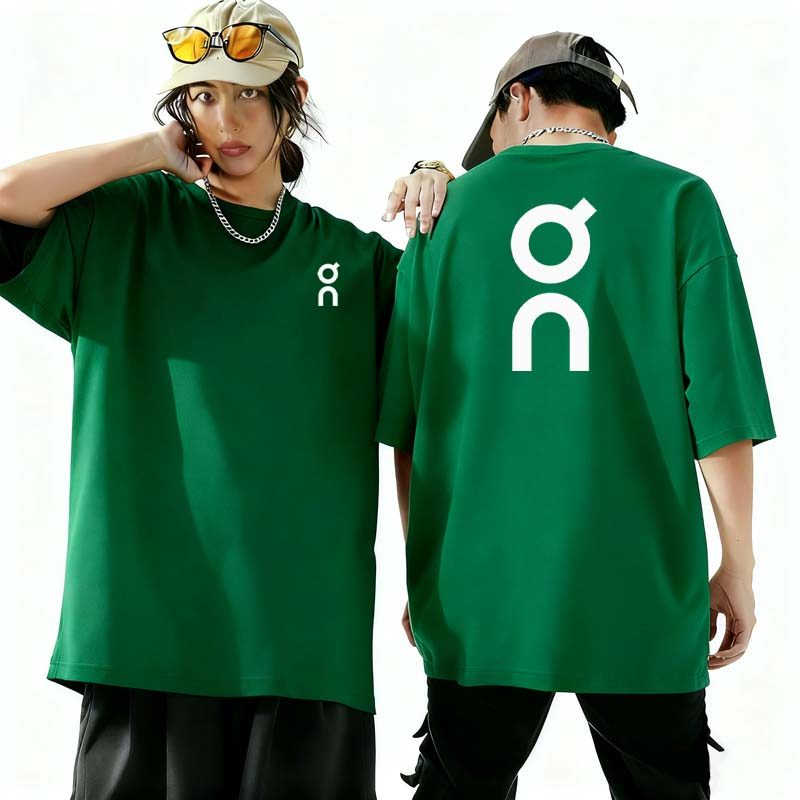AJ PH SHOP เสื้อยืดคอกลมแขนสั้นผ้าฝ้ายลำลองสำหรับทุกเพศ พร้อมลายพิมพ์โลโก้ App App (ลายพิมพ์สองแบบ Q