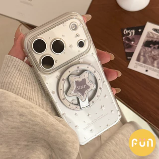 พร้อมสต็อกพับดาวยึดเคสโทรศัพท์แม่เหล็กโปร่งใสเข้ากันได้สําหรับ ไอโฟน 17 16 15 14 13 12 มือโปร สูงสุด 17โปรแม็กซ์ ช็อกหลักฐาน ทีพียู ปกหลังเปลือก