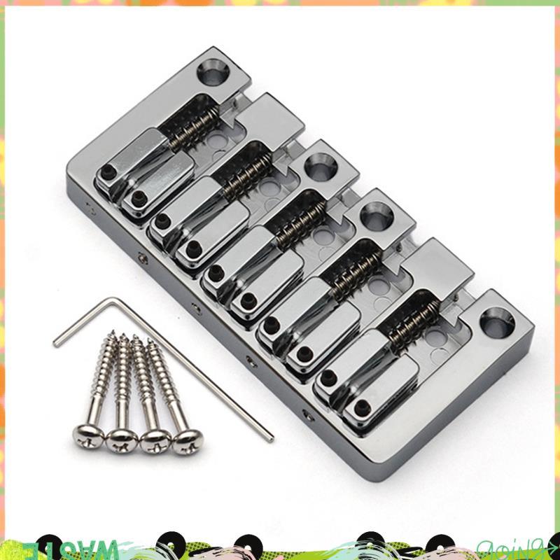 5-String Electric Bridge Flipping Saddle String Spacing 16.5MM Body Bottom Through Fix Bridge Silver