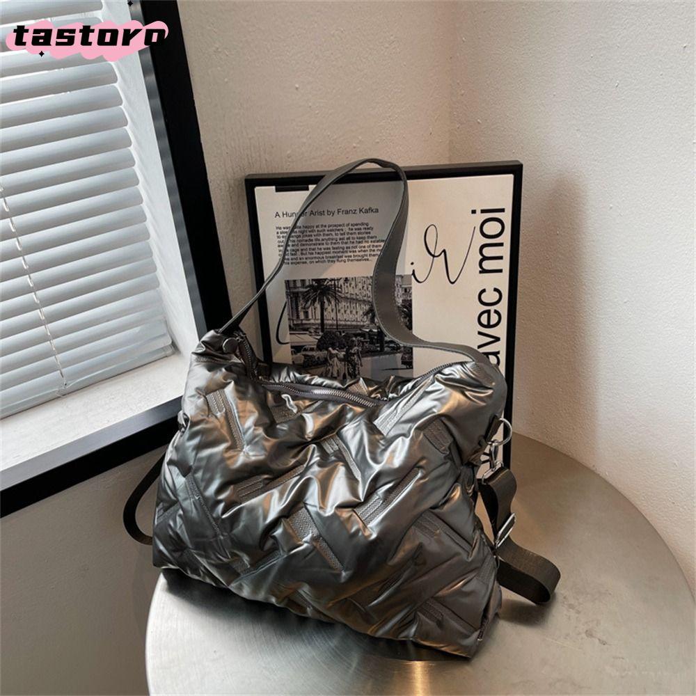 TASTORO กระเป๋าสะพายข้างMessenger สีทึบ ความจุขนาดใหญ่ ทำจากผ้าฝ้ายบุนวม เหมาะสำหรับทั้งผู้หญิงและผู้ชาย