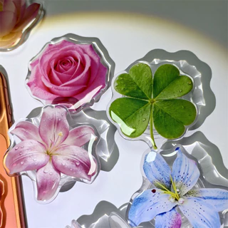 Original Flower Phone Stand Rose Lily Clover Airbag Telescopic Griptok Ins Fashion Lotus Phone Holder