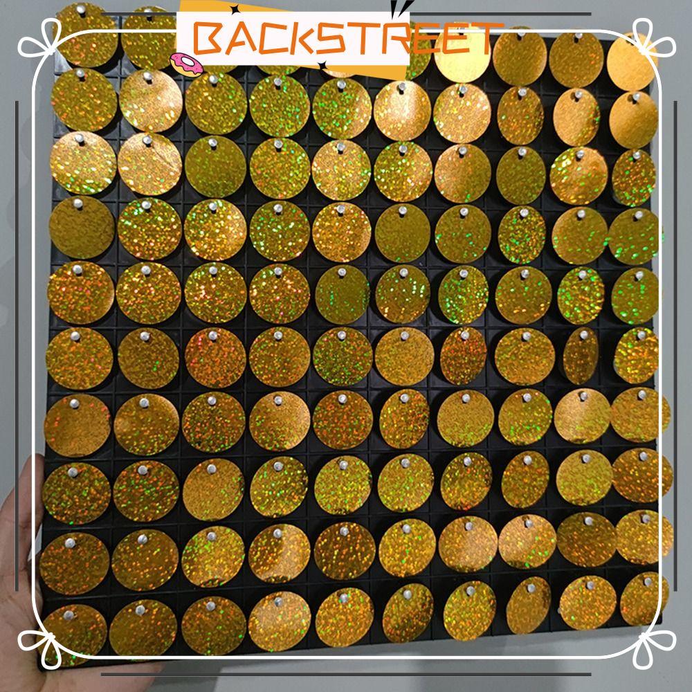 BACKSTAGE Sequin Panel Wall Decor, Silver Gold รอบเลื่อมฉากหลัง,แฟชั่น PET Glitter ฉากหลังตกแต่งแผงง