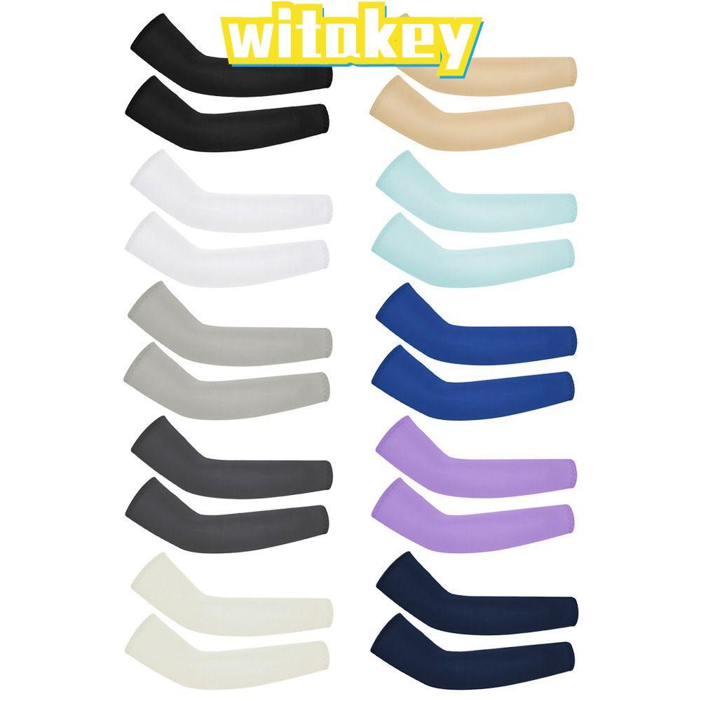 WITAKEY ปลอกแขนกันแดด UV สีทึบสำหรับเด็กผู้หญิง