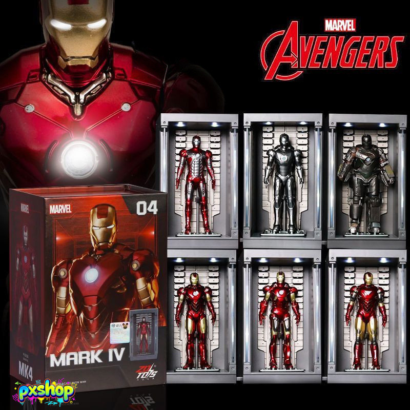 เซ็ต Iron Man Hall of Armor 10cm Zhongdong Toys – ฉลองครบรอบ 10 ปี Marvel หุ่นแอคชั่นข้อต่อขยับได้ ของสะสมสุดพรีเมี่ยม
