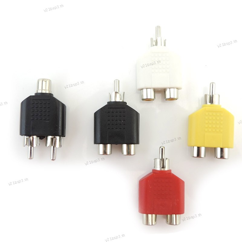 RCA Splitter 1 ชาย 2 หญิง 1 femae 2RCA ชายปลั๊ก Y 3.5 มม.แจ็ค RCA Connector Double AV Audio Video Ad
