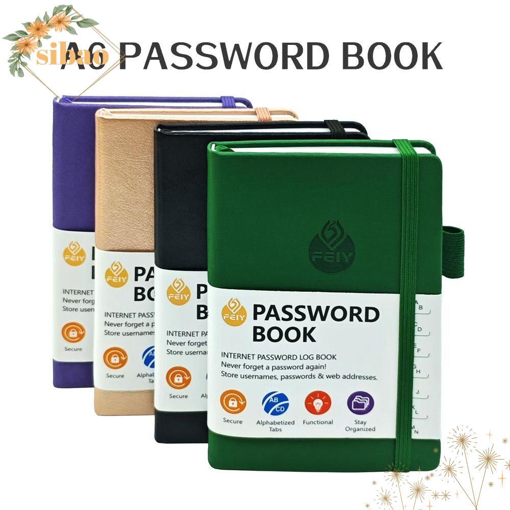 หนังสือรหัสผ่าน SIBAO, 68Sheeps A6 Internet Address Organizer,แท็บตัวอักษรปกหนัง PU Simple รหัสผ่าน Keeper Book สําหรับเว็บไซต์ Logins