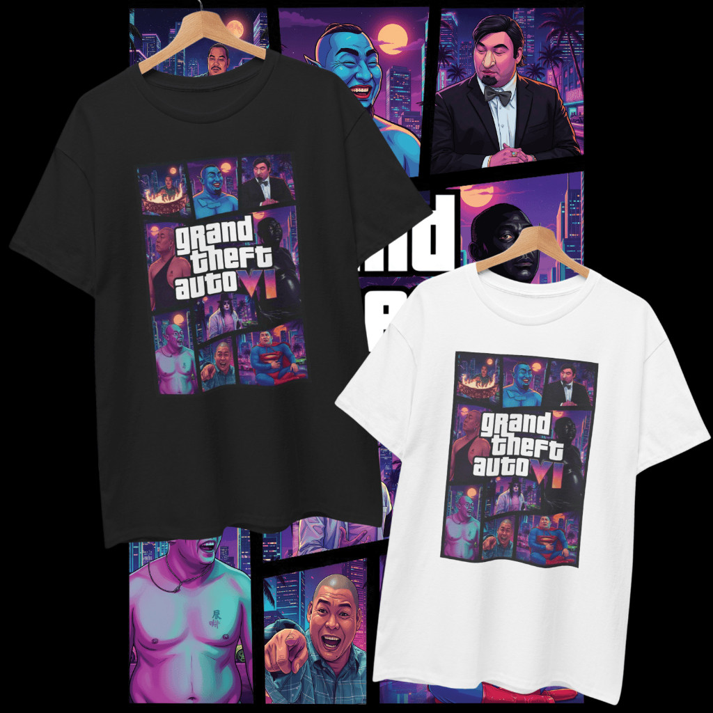 เสื้อยืด GTA 6 พี่โหน่ง (Cotton 100%) เสื้อยืดพิมพ์ลาย