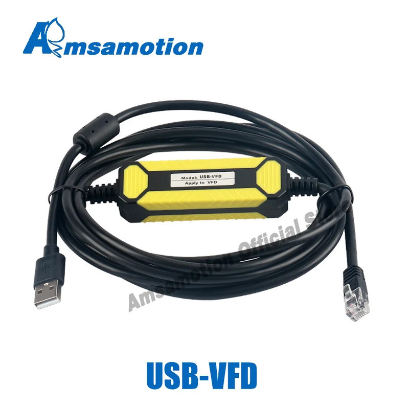 สายการเขียนโปรแกรม USB-VFD เหมาะสําหรับ Delta VFD-E/EL/ED/CH2000 Series ตัวแปลงความถี่ VFD-USB01 RJ4