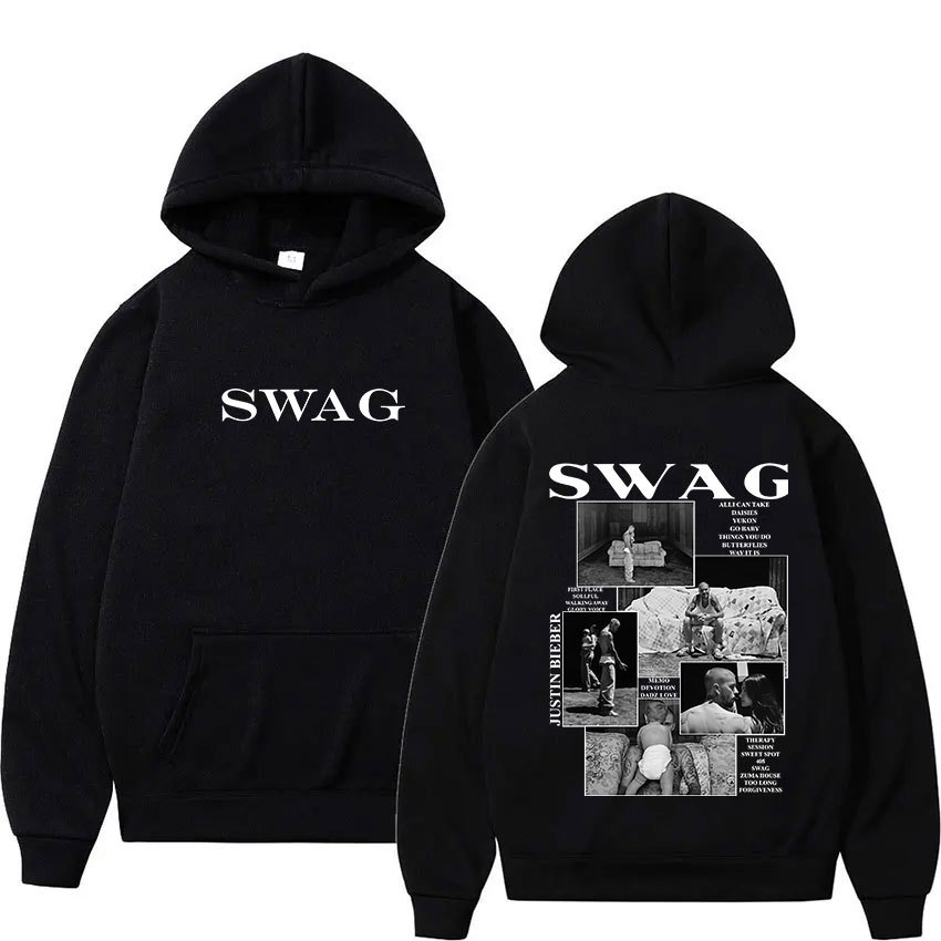 HODIE Rapper Justin Bieber SWAG Tour 2025 อัลบั้ม Merch Hoody ขนาดใหญ่